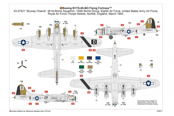 Boeing B-17G FLYING FORTRESS (1:72) - A08017
