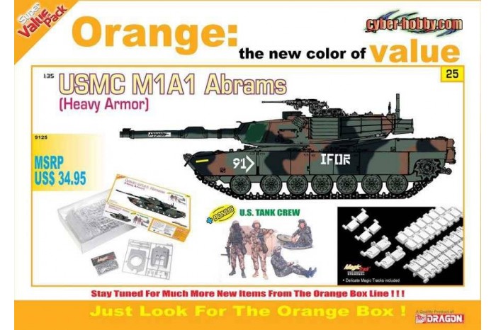 USMC M1A1 ABRAMS (HEAVY ARMOR) + U.S. TANK CREW (1:35) - 9125