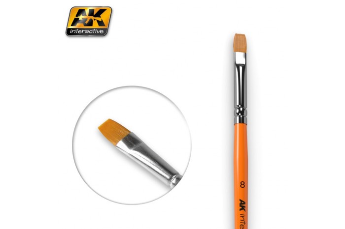 FLAT BRUSHES 8 SYNTHETIC - AK608