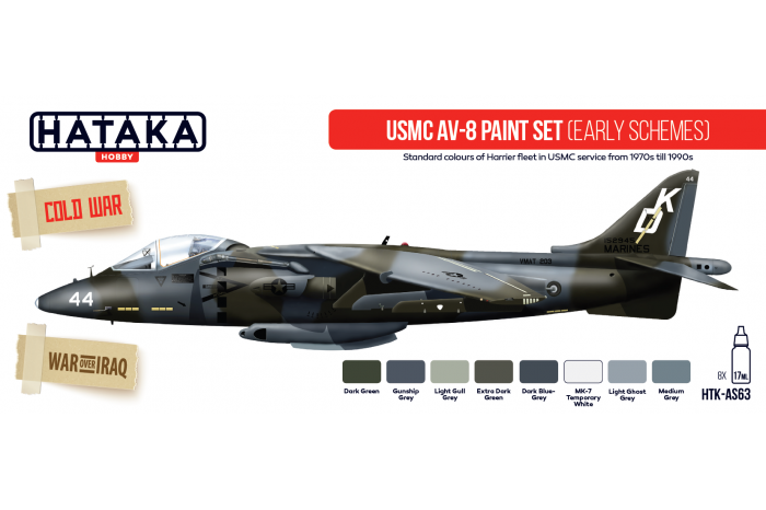 USMC Harrier AV-8 pôvodnú kamufláž (USMC AV-8 early schemes) - AS63