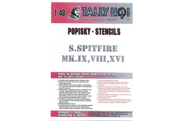 Stencils - Spitfire Mk.IX, VII, XIV (1:48) - S48016