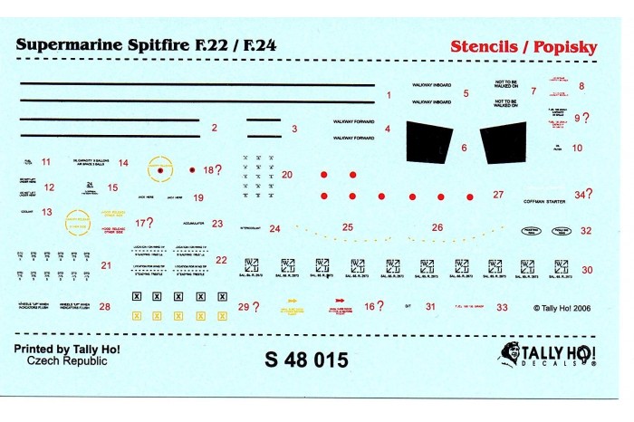 Stencils - Spitfire F-22/24 Griffon (1:48) - S48015