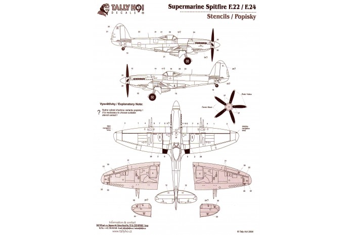 Stencils - Spitfire F 22/24 Griffon (1:72) - S72015