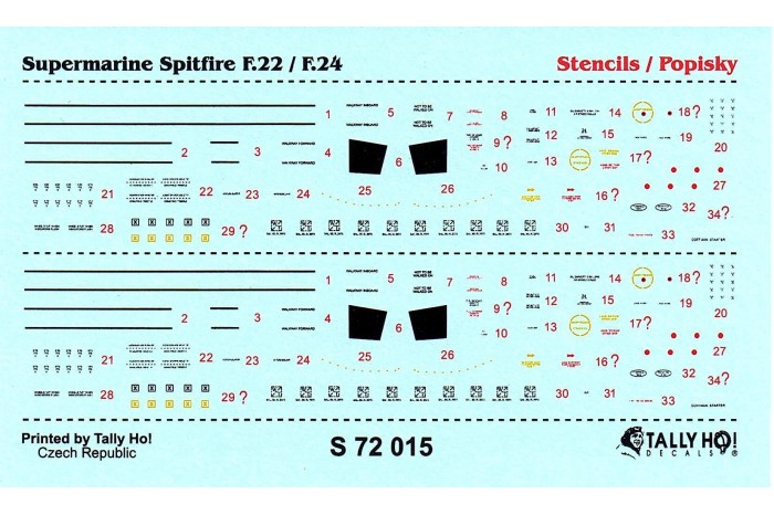 Stencils - Spitfire F 22/24 Griffon (1:72) - S72015