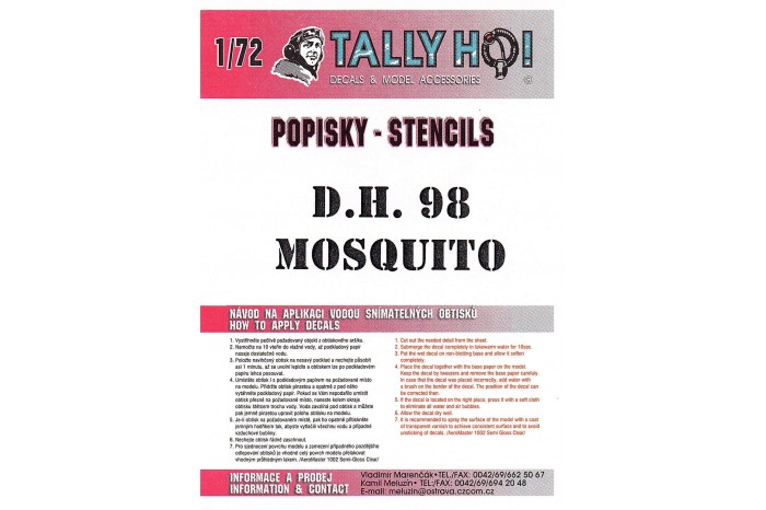 Stencils - Mosquito (1:72) - S72005