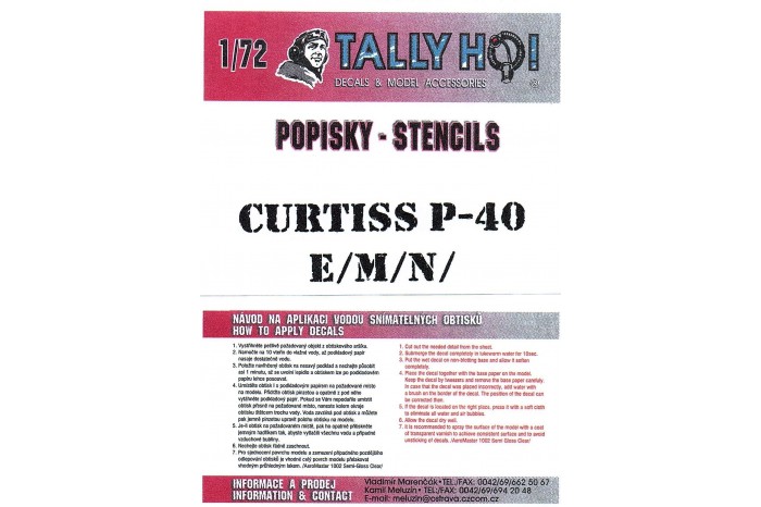 Stencils - P-40 E/M/N (1:72) - S72001