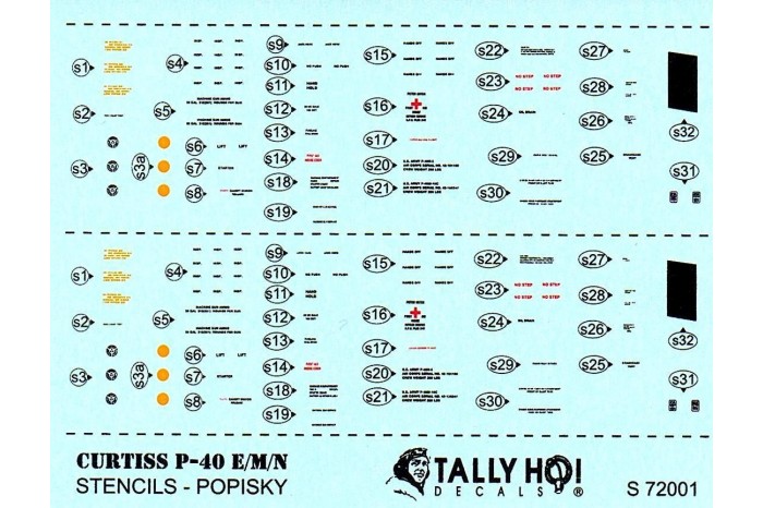 Stencils - P-40 E/M/N (1:72) - S72001