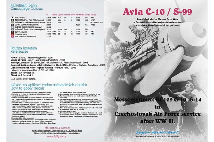 Obtlačky - Avia S 99 / ME-109G - 10 (1:32) - 32011