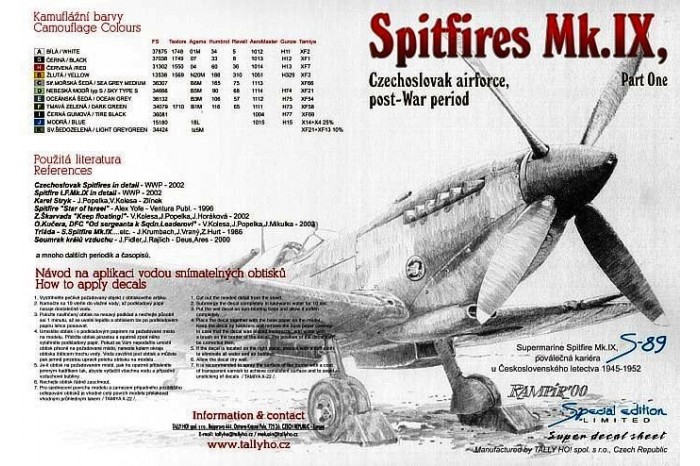 Obtlačky - Cs Spitfires 1945-1952, part 1 (1:32) - 32010