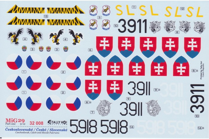 Obtlačky - Mig-29, 9-12, part 1 (1:32) - 32008