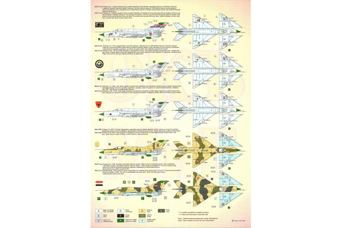 Obtlačky - Mig-21 MF/Bis (1:32) - 32004