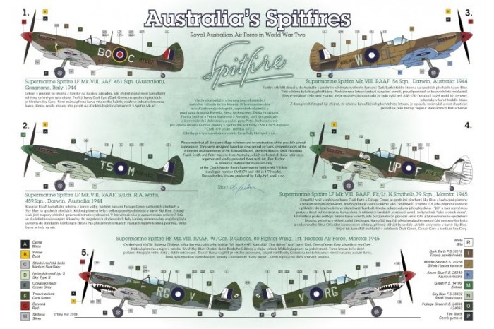 Obtlačky - RAF Spitfires Mk.VIII, part 1 (1:48) - 48043