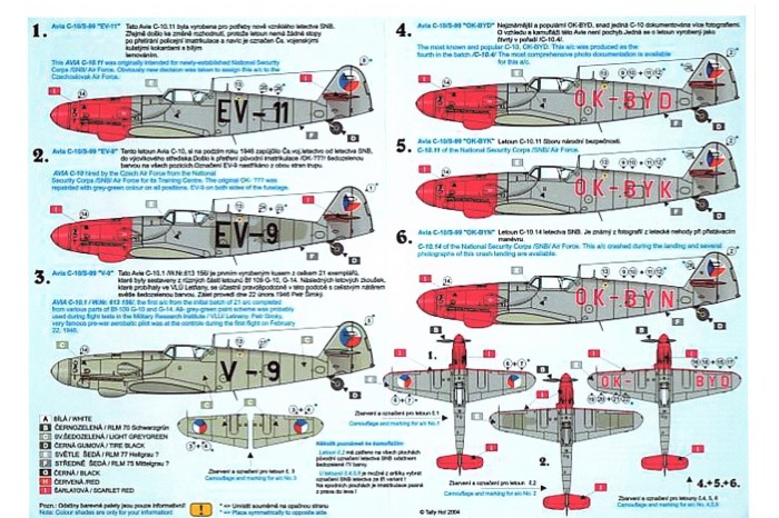 Obtlačky - Avia S-99 / Me-109G - 10 (1:48) - 48030