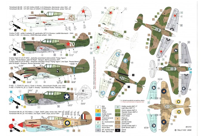 Obtlačky - P-40 B, C, E, part 2 (1:48) - 48013