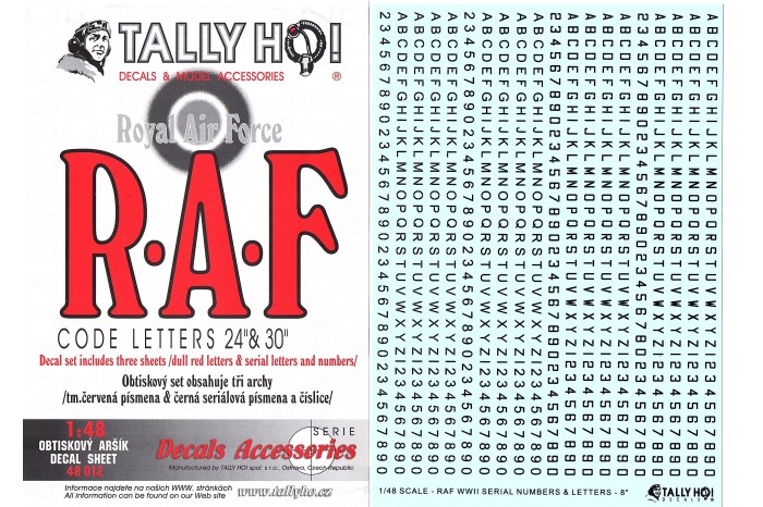 Obtlačky - RAF Code letters (1:48) - 48012