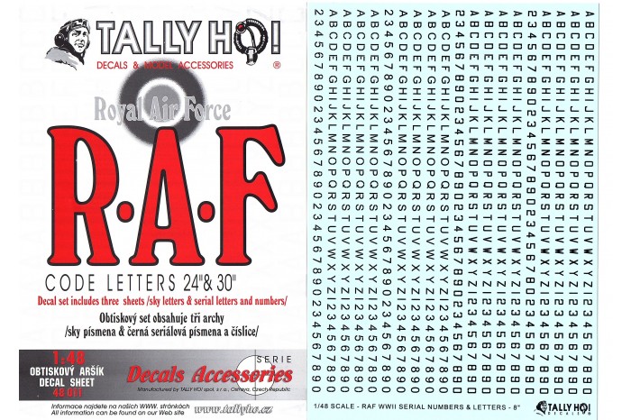 Obtlačky - RAF Code letters (1:48) - 48011