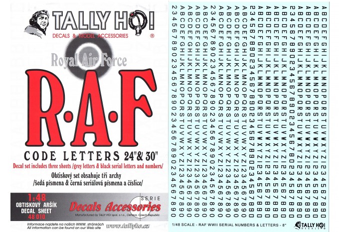 Obtlačky - RAF Code letters (1:48) - 48010