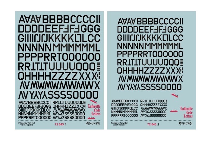 Obtlačky - Luftwaffe Code letters - 72043