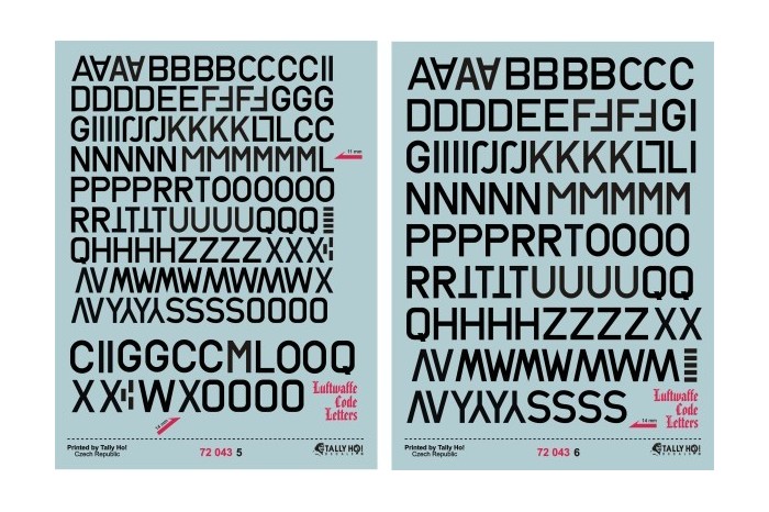 Obtlačky - Luftwaffe Code letters - 72043