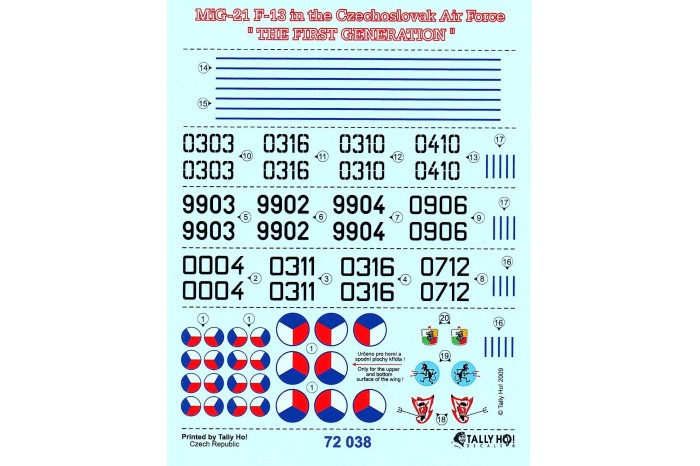Obtlačky - Mig-21 F-13 CsAF - 72038