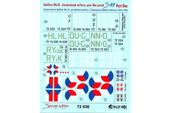 Obtlačky - Cs Spitfires 1945 - 1952, part 1 - 72036