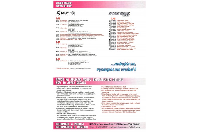 Obtlačky - USAF Code numbers - 72010