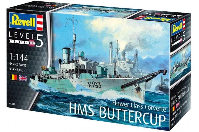 Plastic ModelKit loď 05158 - Flower Class Corvette HMS Buttercup (1:144)