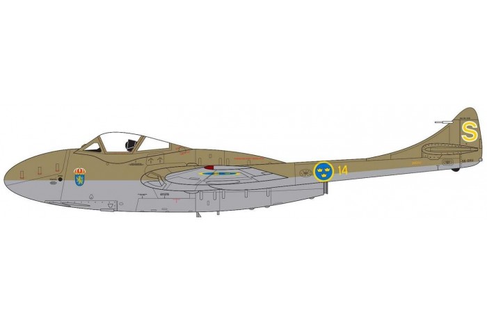 Classic Kit letadlo A02058A - deHavilland Vampire T.11 / J-28C (1:72)