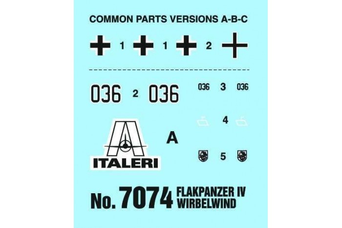 Model Kit military 7074 - Flakpanzer IV Wirbelwind (1:72)