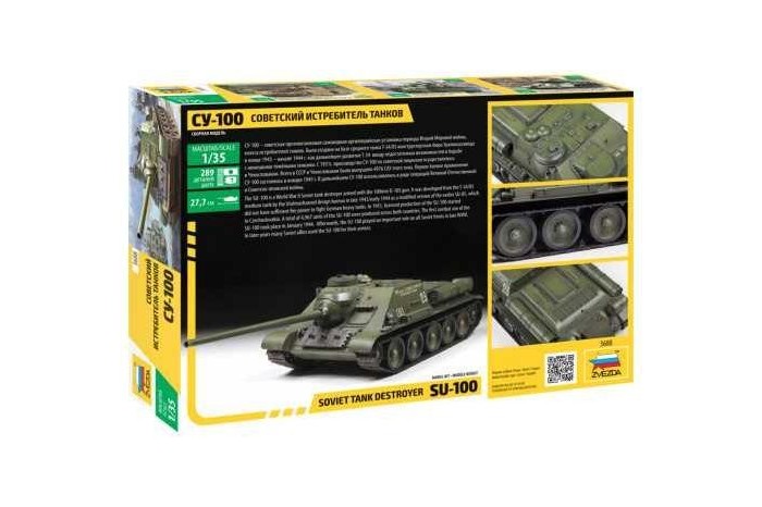 Model Kit tank 3688 - Soviet S.P.Gun SU-100   (new molds) (1:35)