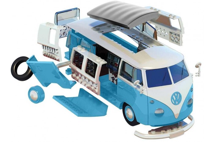 Quick Build auto J6024 - VW Camper Van - modrá