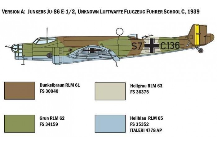 Model Kit letadlo 1391 - JU 86 E1/E2 (1:72)