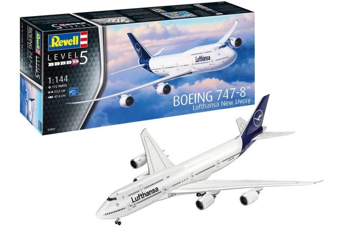 Plastic ModelKit letadlo 03891 - Boeing 747-8 Lufthansa "New Livery" (1:144)