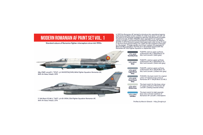 Moderné rumunskej letectvo (Modern Romanian AF paint set vol. 1) - AS091