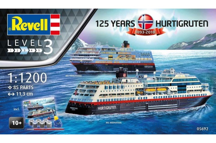 Gift-Set loď 05692 - 125 Years Hurtigruten TROLLFJORD & MIDNATSOL (1:1200)