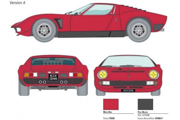 Model Kit auto 3649 - Lamborghini Miura Jota SVJ (1:24)