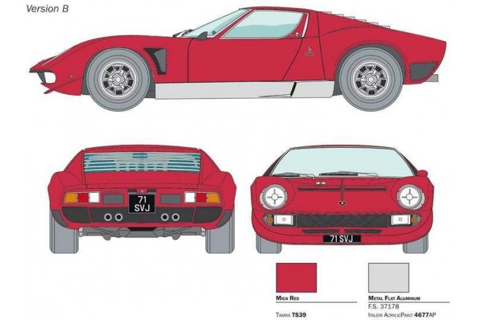 Model Kit auto 3649 - Lamborghini Miura Jota SVJ (1:24)