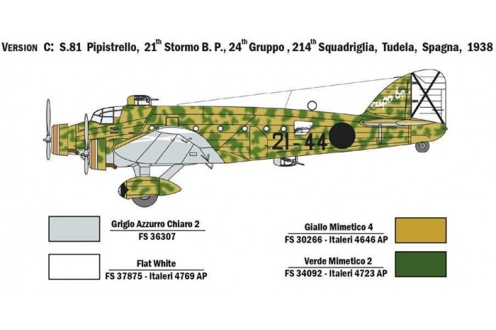 Model Kit letadlo 1388 - SM.81 PIPISTRELLO (1:72)