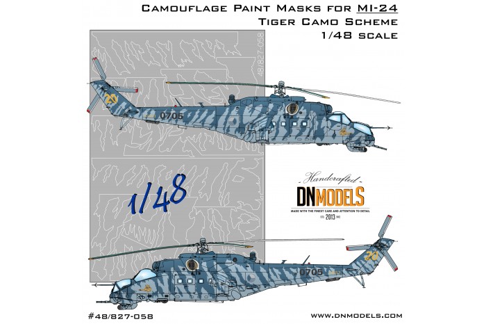 Mask set - Mil Mi-24 Hind Attack Helicopter Tiger Camo (1:48) - 48/827-058