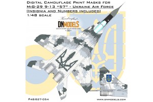 Mask set - MiG-29 9-13 Fulcrum-C Ukrainian Digital Camo (1:48) - 48/827-054
