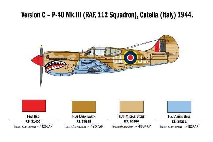 Model Kit letadlo 2795 - P-40E/K Kittyhawk (1:48)