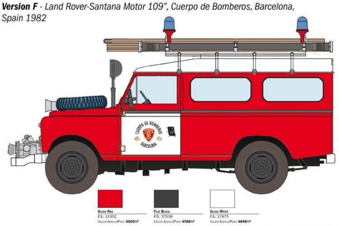 Model Kit auto 3660 - Land Rover Fire Truck (1:24)
