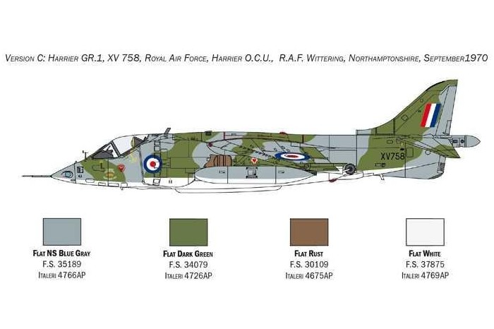 Model Kit letadlo 1435 - HARRIER GR.1 Transatlantic Air Race 50th Ann. (1:72)