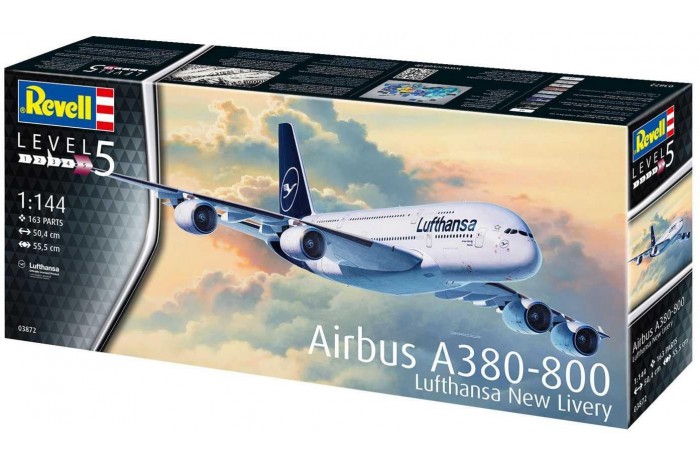 Plastic ModelKit letadlo 03872 - Airbus A380-800 Lufthansa New Livery (1:144)