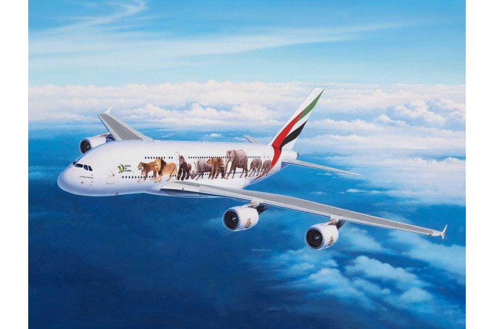 Plastic ModelKit letadlo 03882 - Airbus A380-800 Emirates "Wild Life" (1:144)