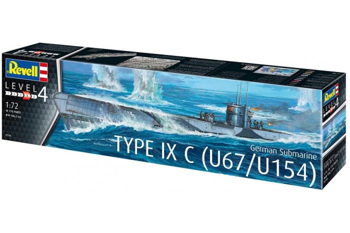 Plastic ModelKit ponorka 05166 - German Submarine Type IXC U67/U154 (1:72)