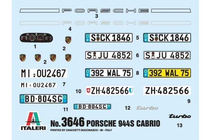 Model Kit auto 3646 - Porsche 944 S Cabrio (1:24)
