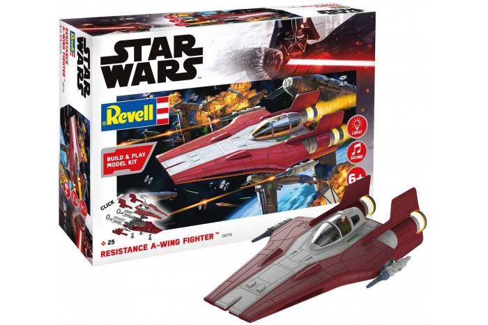 Build & Play SW 06770 - Resistance A-wing Fighter, red (světelné a zvukové efekty) (1:44)