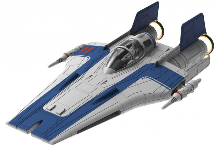 Build & Play SW 06773 - Resistance A-wing Fighter, blue (světelné a zvukové efekty) (1:44)