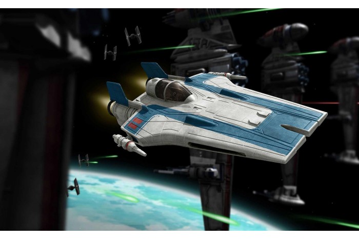 Build & Play SW 06773 - Resistance A-wing Fighter, blue (světelné a zvukové efekty) (1:44)